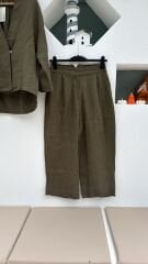 Cos keten pileli pantolon
