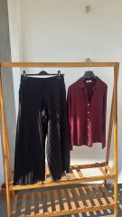 Cos pileli siyah pantolon