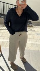 Polo yaka uzun kol ince triko kadın