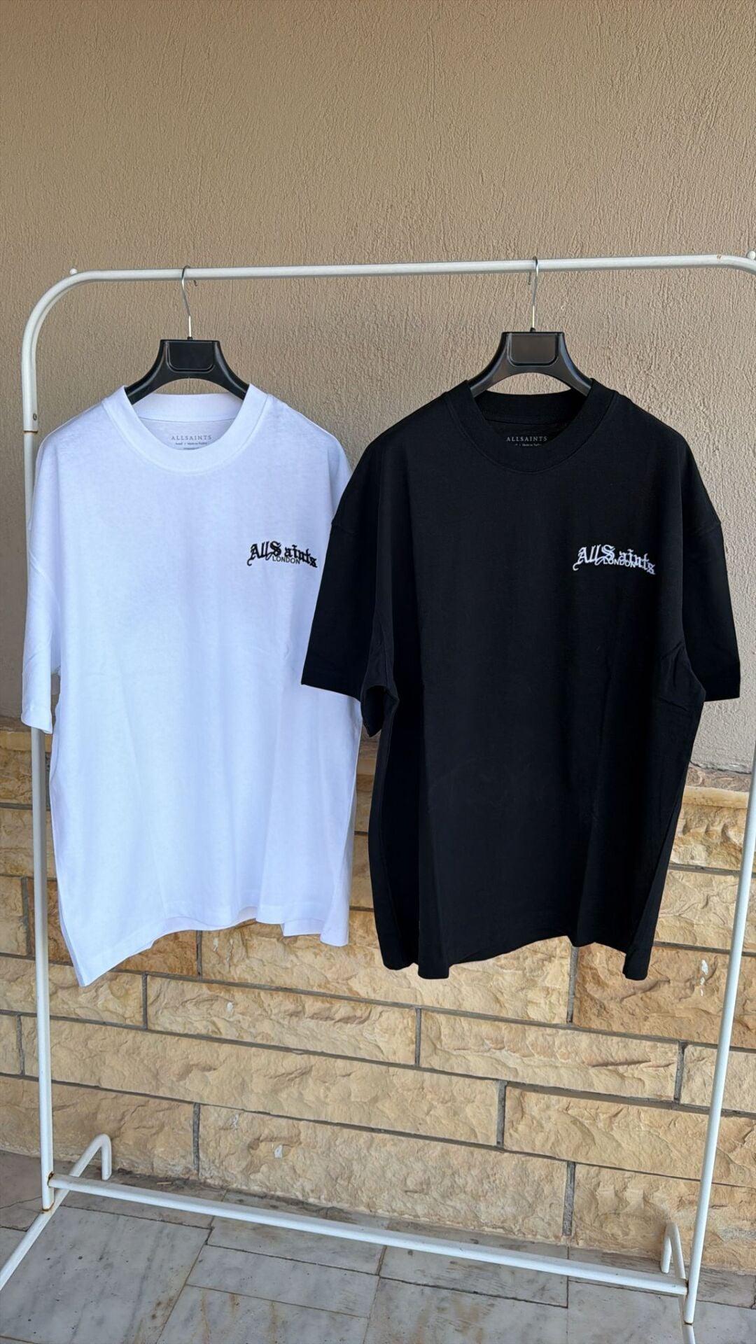Allsaint nakış işlemeli oversize unisex tshirt