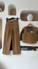 Rails camel çoban dikişili pantolon
