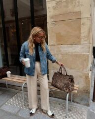 Opus krem kısa paça pantolon