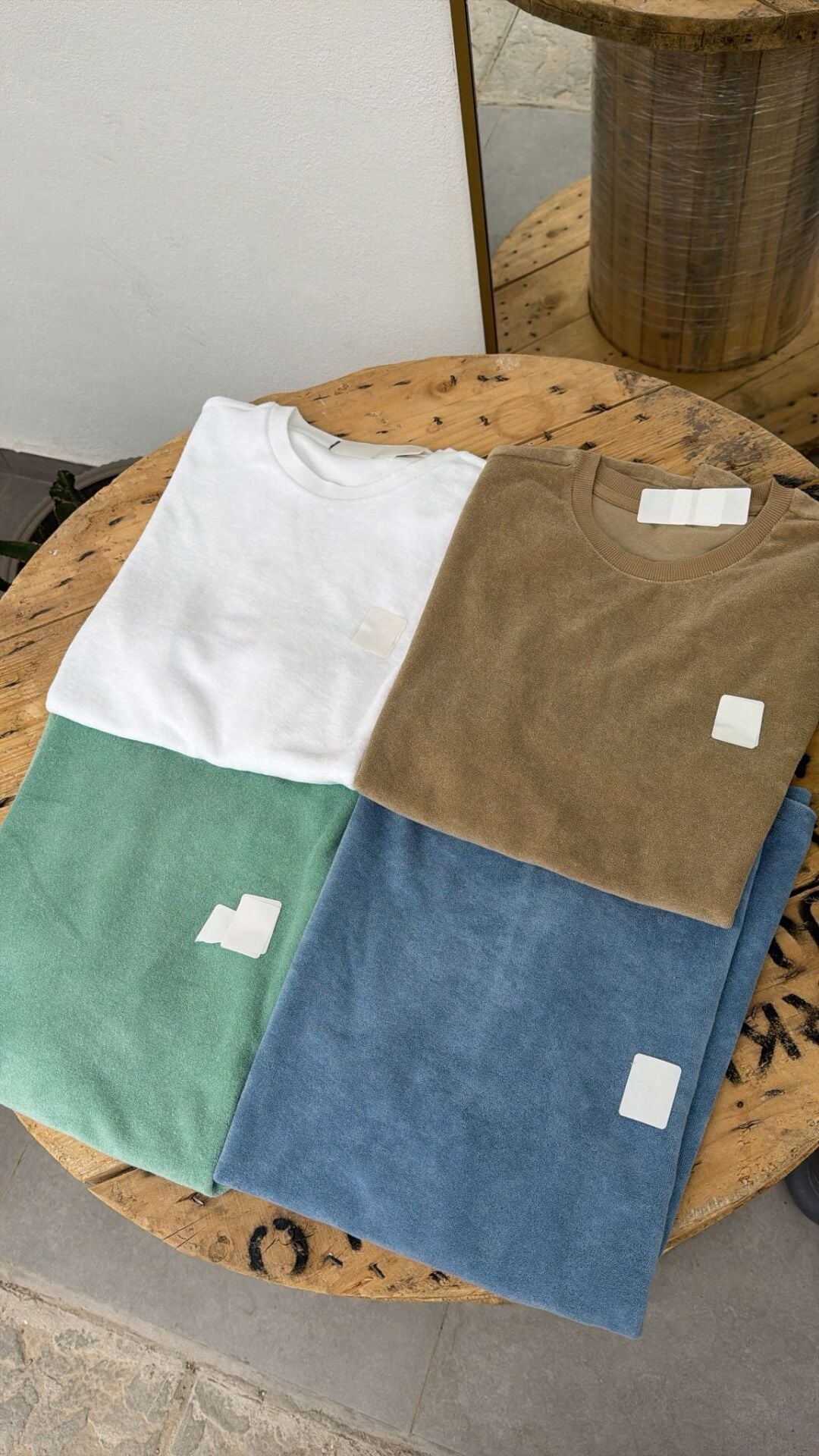 Havlu bisiklet yaka unisex tshirt