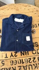 havlu yakalı lacivert unisex tshirt