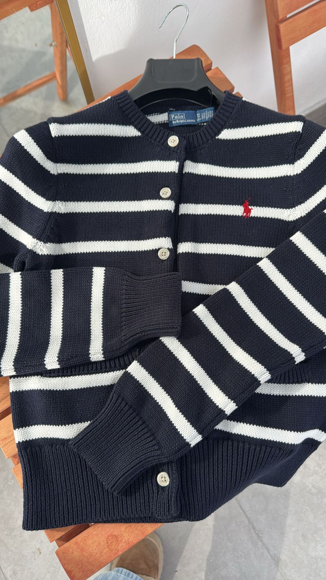 Çizgili Triko Lacivert- Beyaz