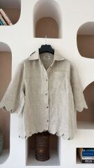 Mads Dilimli naturel keten gömlek