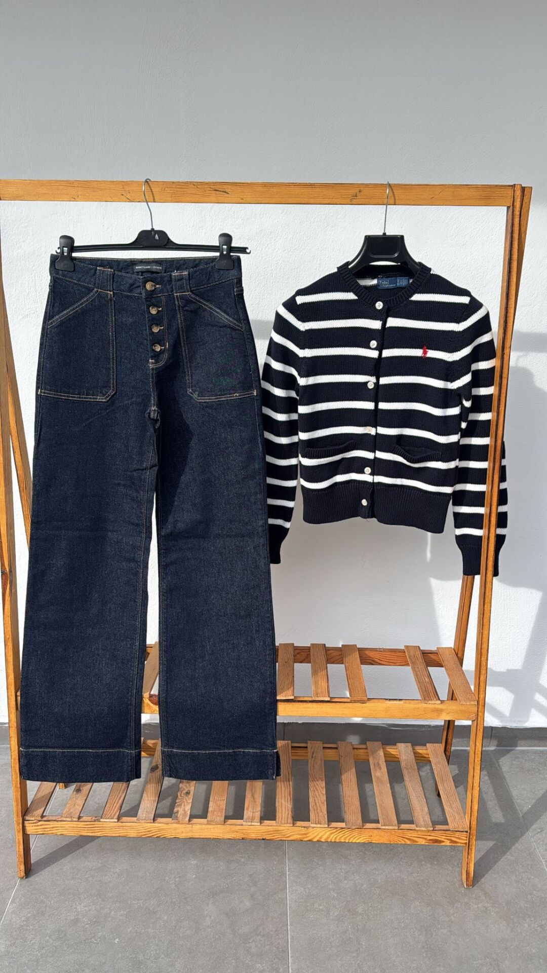 Önden dügmeli duble paça jean