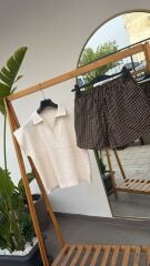 Opus örme tshirt krem kadın