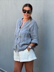 İtalyan keten gömlek Vintage model