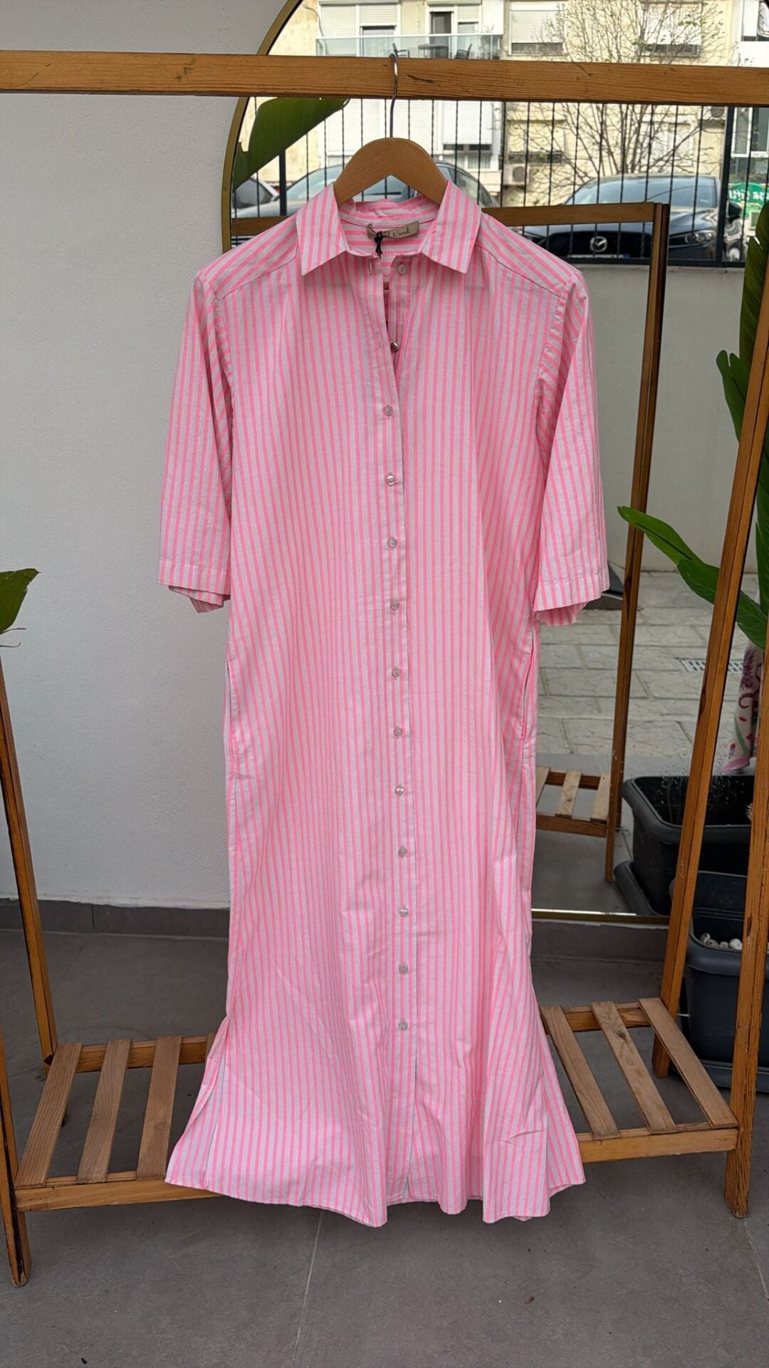 smith and soul çizgili pembe gömlek elbise