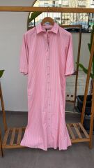 smith and soul çizgili pembe gömlek elbise