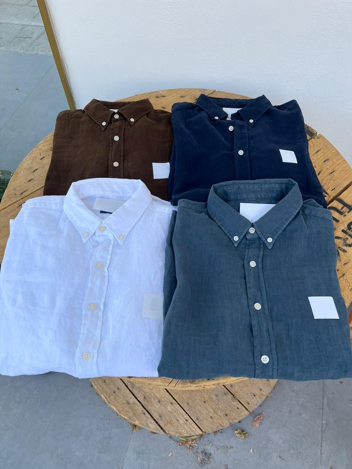 R İtalyan keten erkek gömlek custom fit
