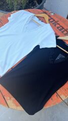 Massimo dantel yaka v kadın tshirt