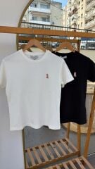 Maison kitsu bisiklet yaka basic kadın tshirt