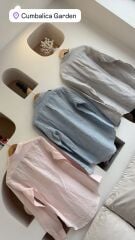 İtalyan keten çizgili erkek gömlek