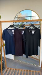 Tensel v yaka kadın tshirt