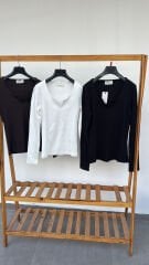 Pılh denim önü V yaka basıc