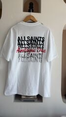 allsaint yazılı beyaz oversize tshirt