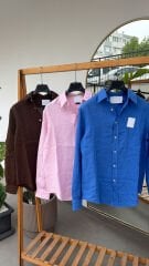 İtalyan keten kadın gömlek