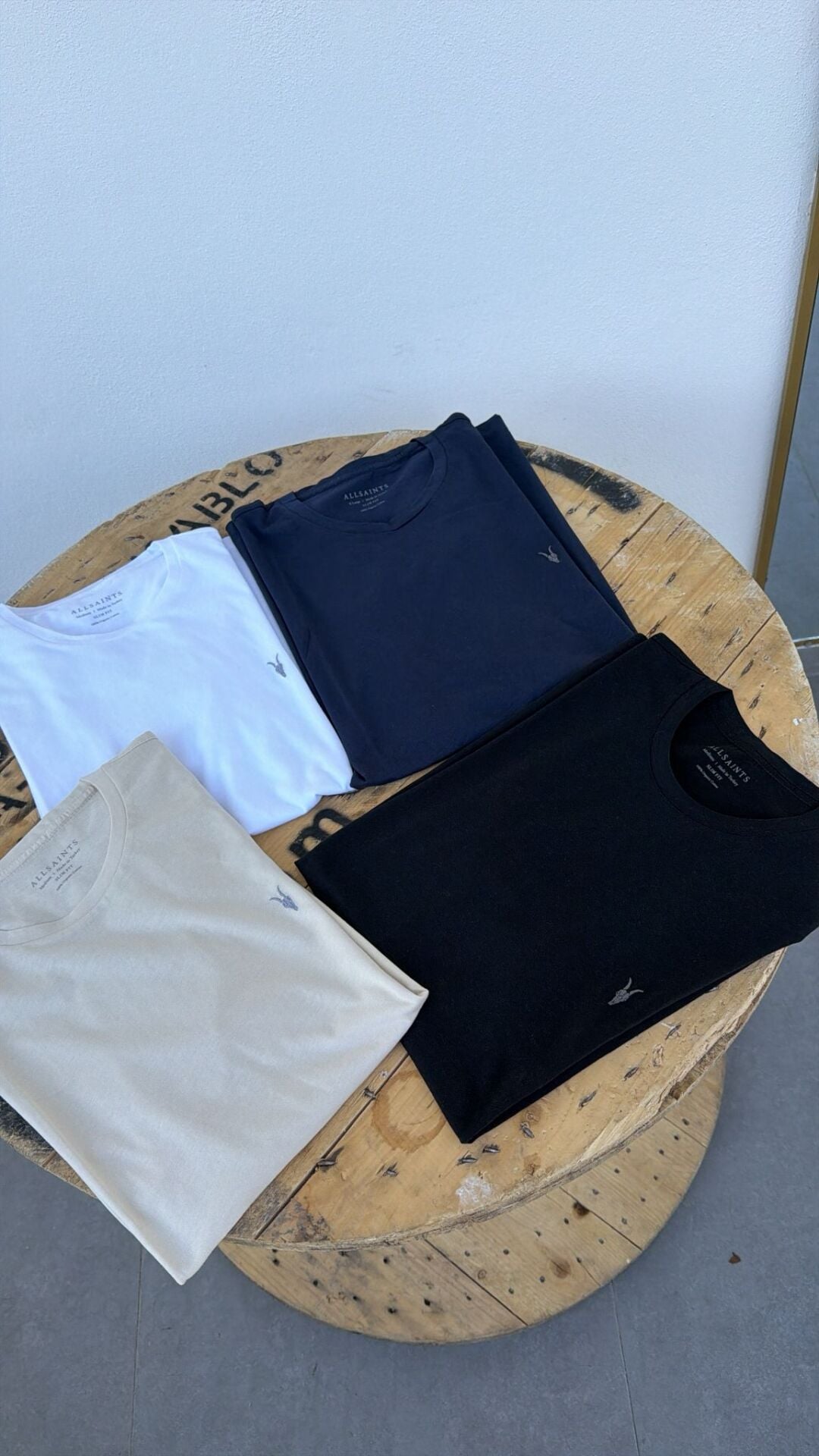 Allsaint slim kalıp erkek basic tshirt