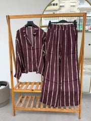 Saten çizgili pantolon