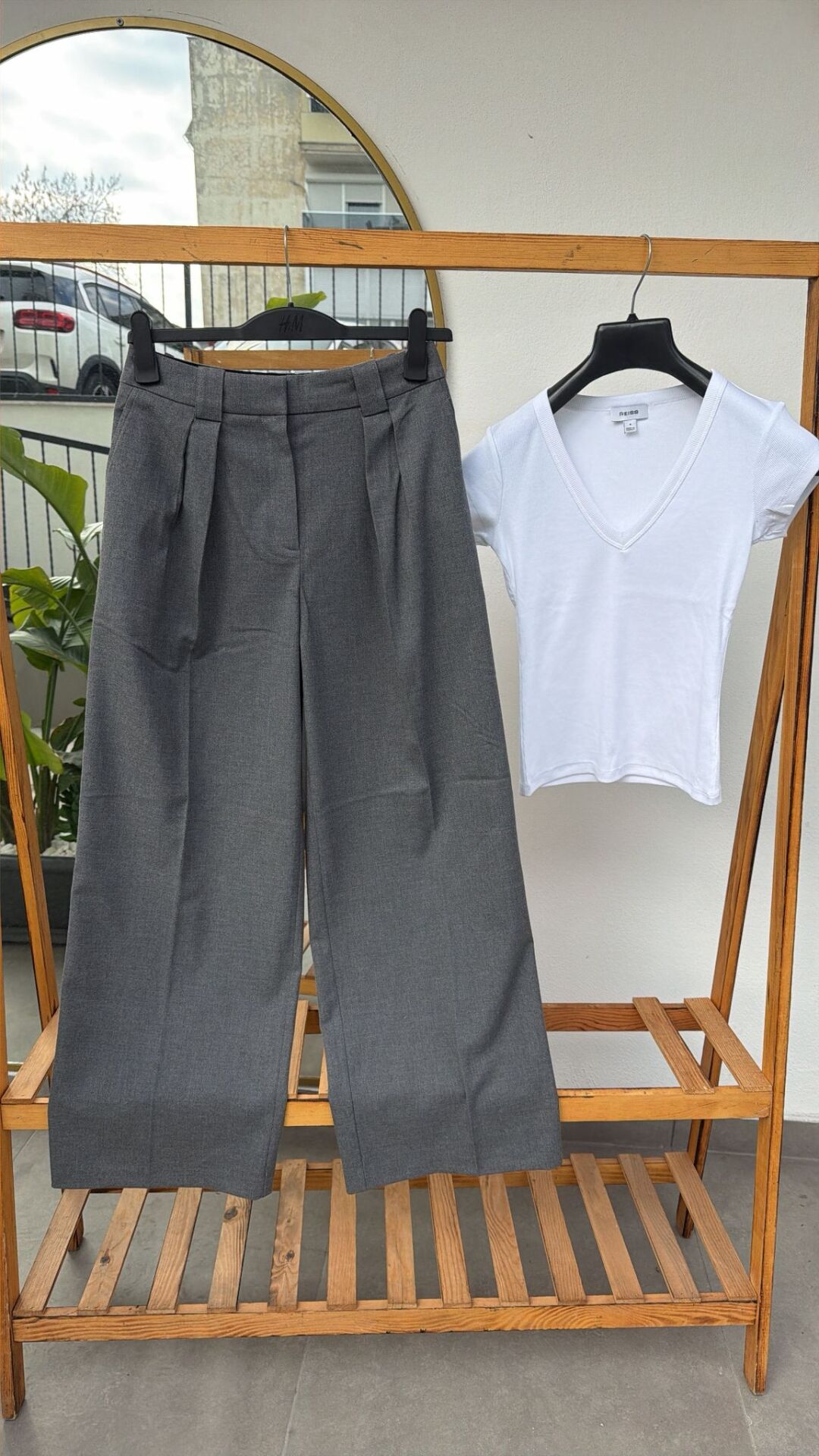 Reiss Kadın gri kumaş pantolon