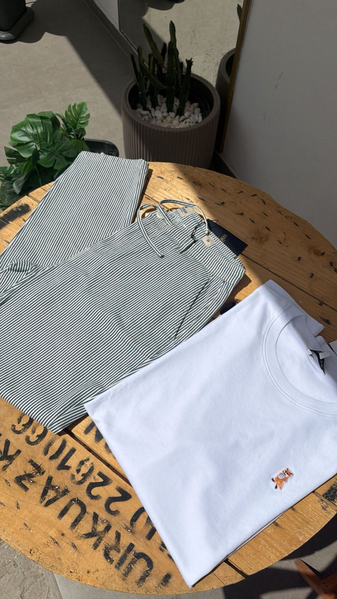Morris erkek canvas çizgili pantolon