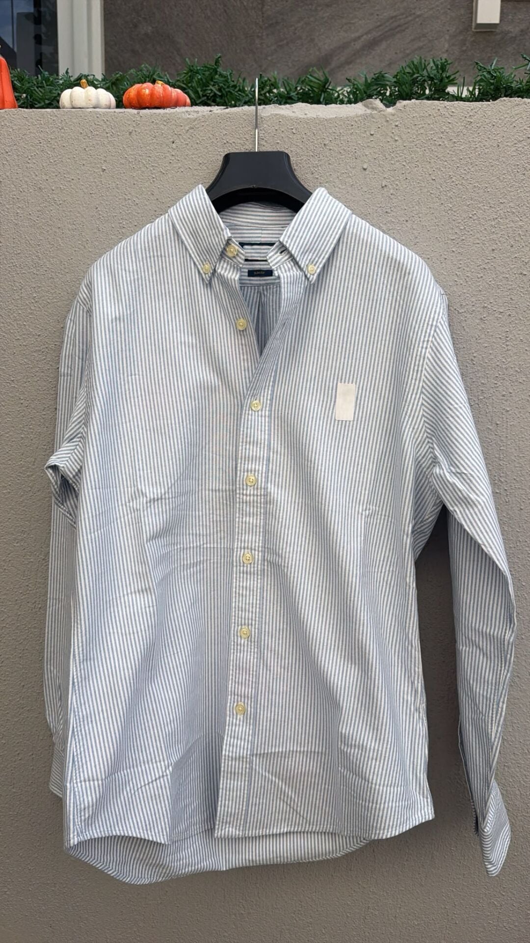 R çizgili oxford unisex gömlek