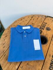 r polo yaka işlemeli erkek tshırt gece mavisi custom slim fit