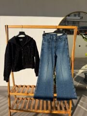 Rag bone geniş paça önden dikişli  kadın jean