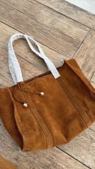 Sandro süet tote bag çanta