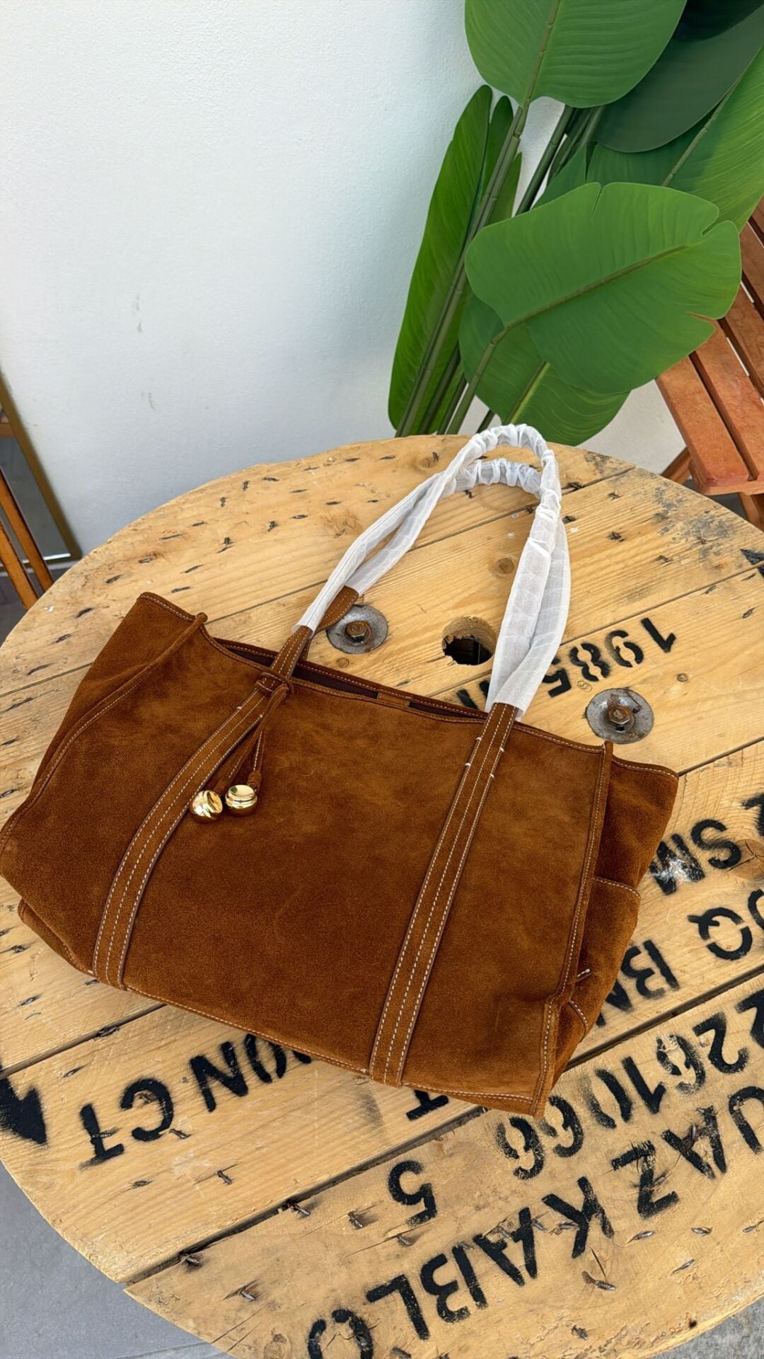 Sandro süet tote bag çanta