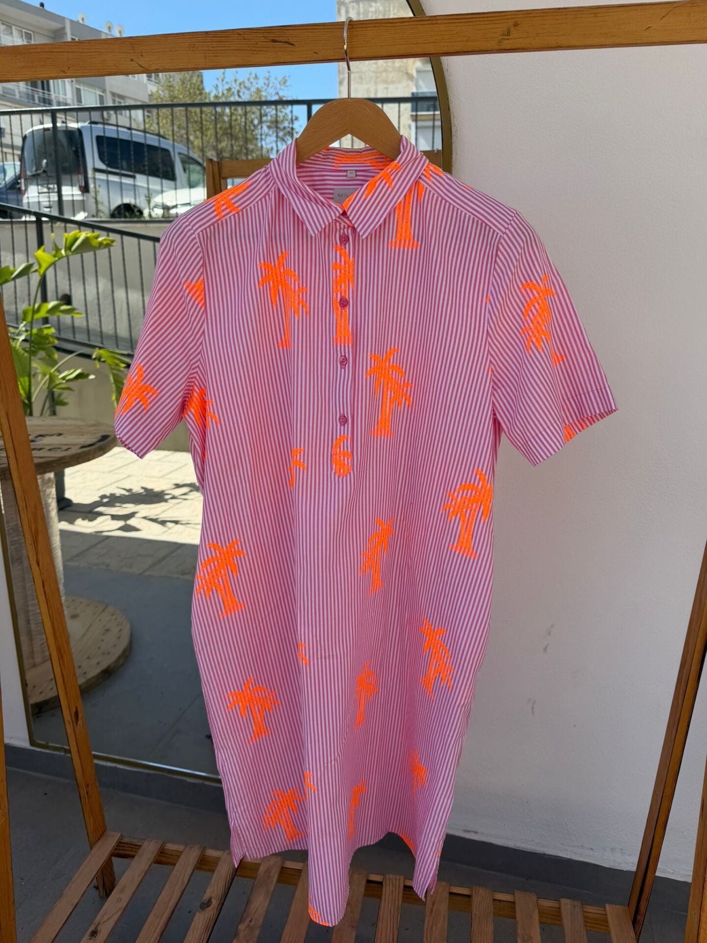 Milano Palmiye fosforlu elbise