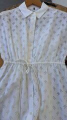 Tommy Logolu kadın beyaz elbise