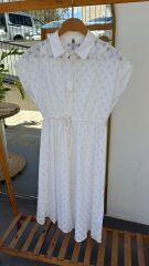 Tommy Logolu kadın beyaz elbise