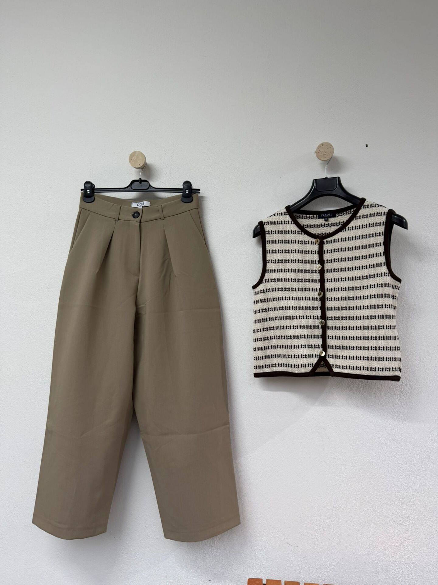 örgü yelek kahve-krem