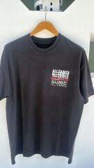 allsaint eskitme renk yazılı oversize unisex tshirt