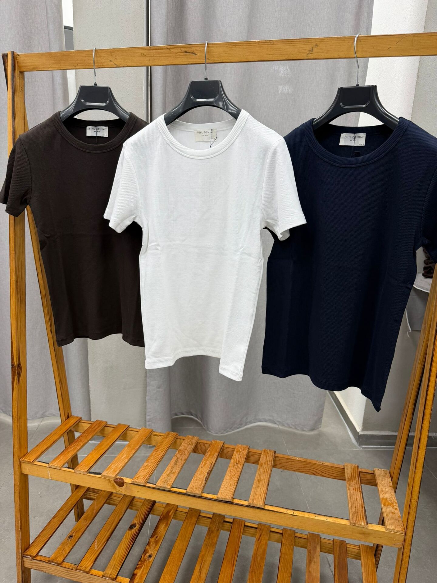 Phil denim fitillli doku basic tshirt