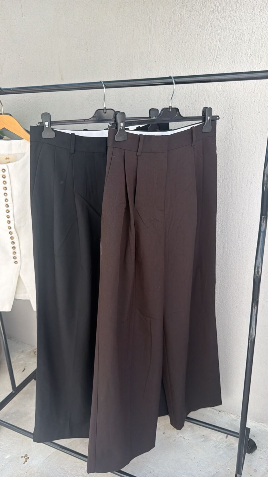 Cos plazzo çift pileli ince doku pantolon