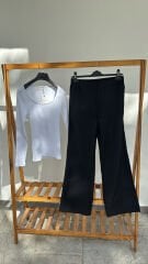 Cos yünlü beli lastikli pantolon