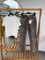 Ganni leopar kadın jean