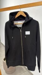 Kapüşonlu cepli unisex siyah sweat