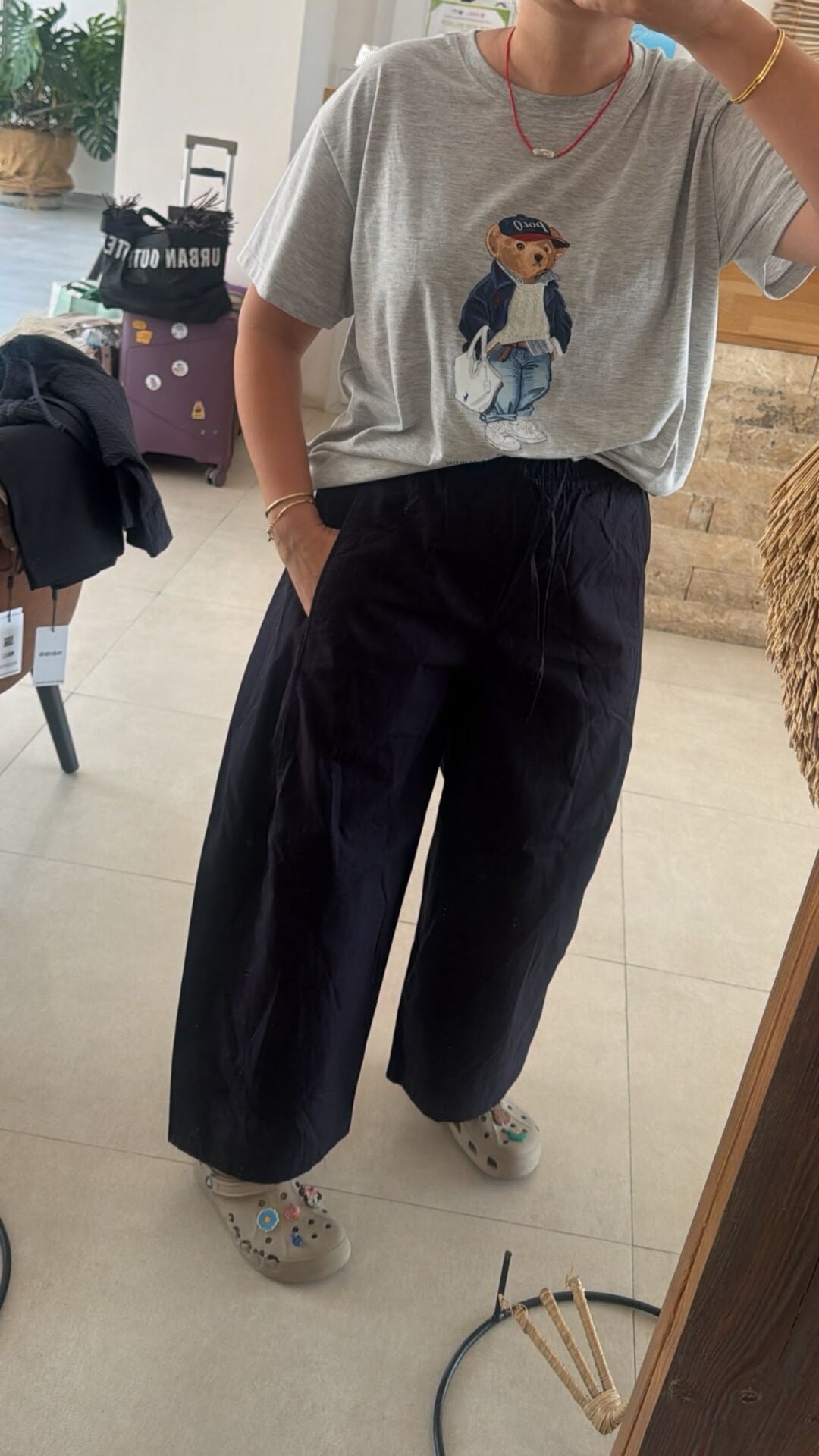 cos poplin kumaş kadın lacivert pantolon