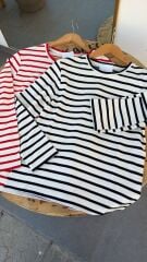 Çizgili uzun kol body