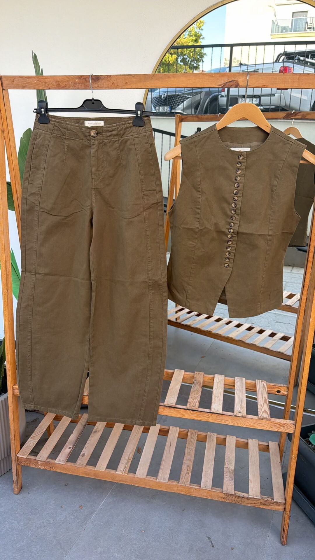 masion leopard yeşil pantolon