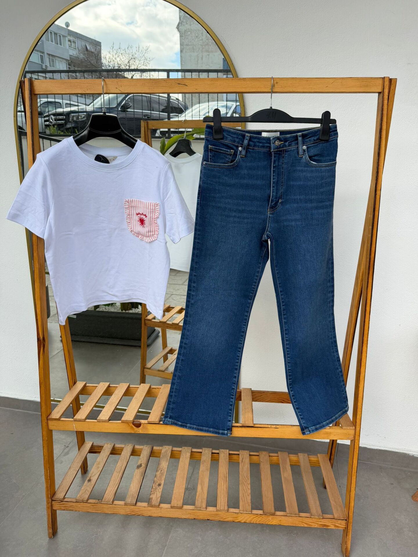 Frame Reeboot crop mavi  jean