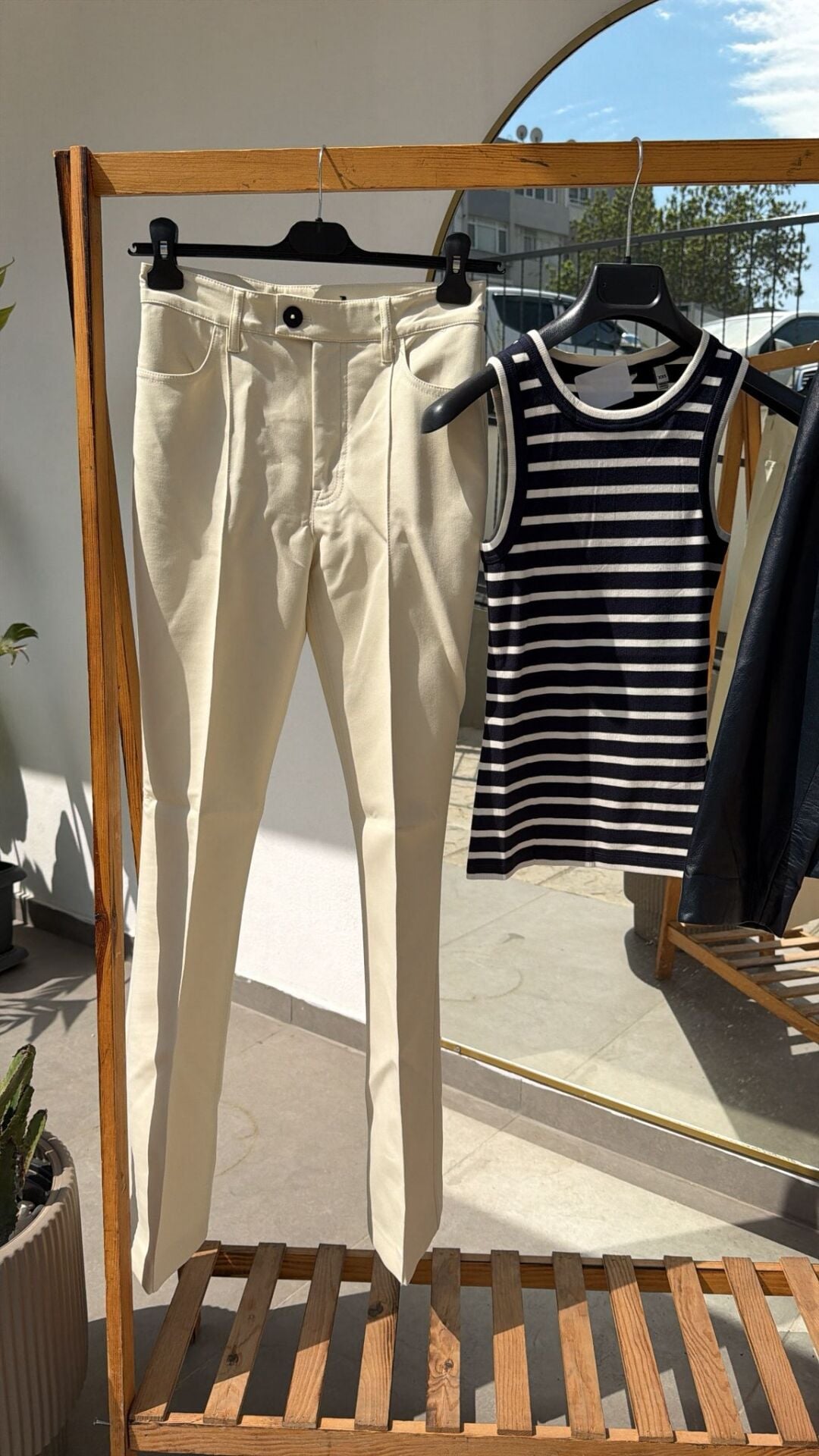 Massimo krem kadın pantolon