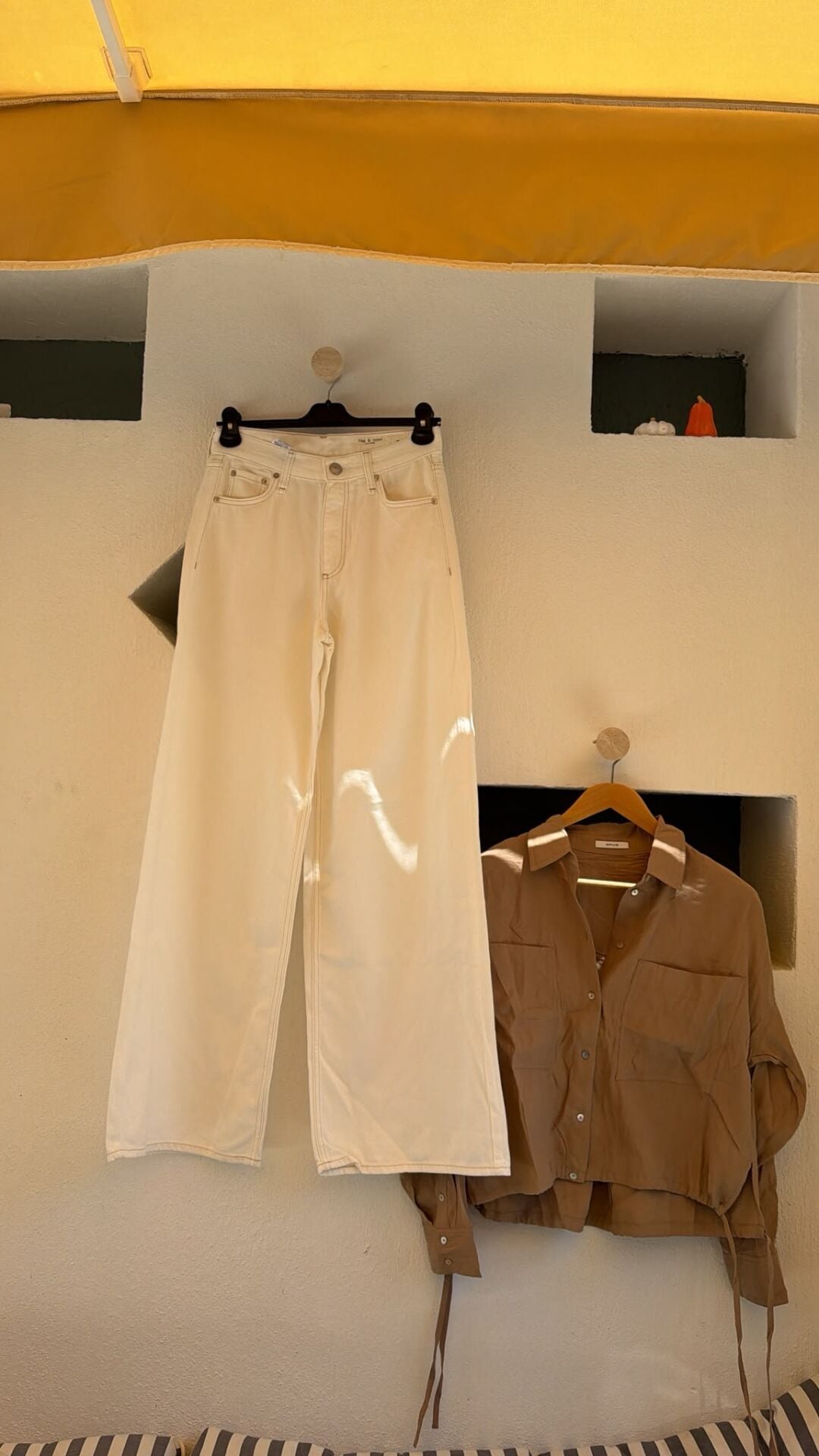 Rag bone krem bol paça jean